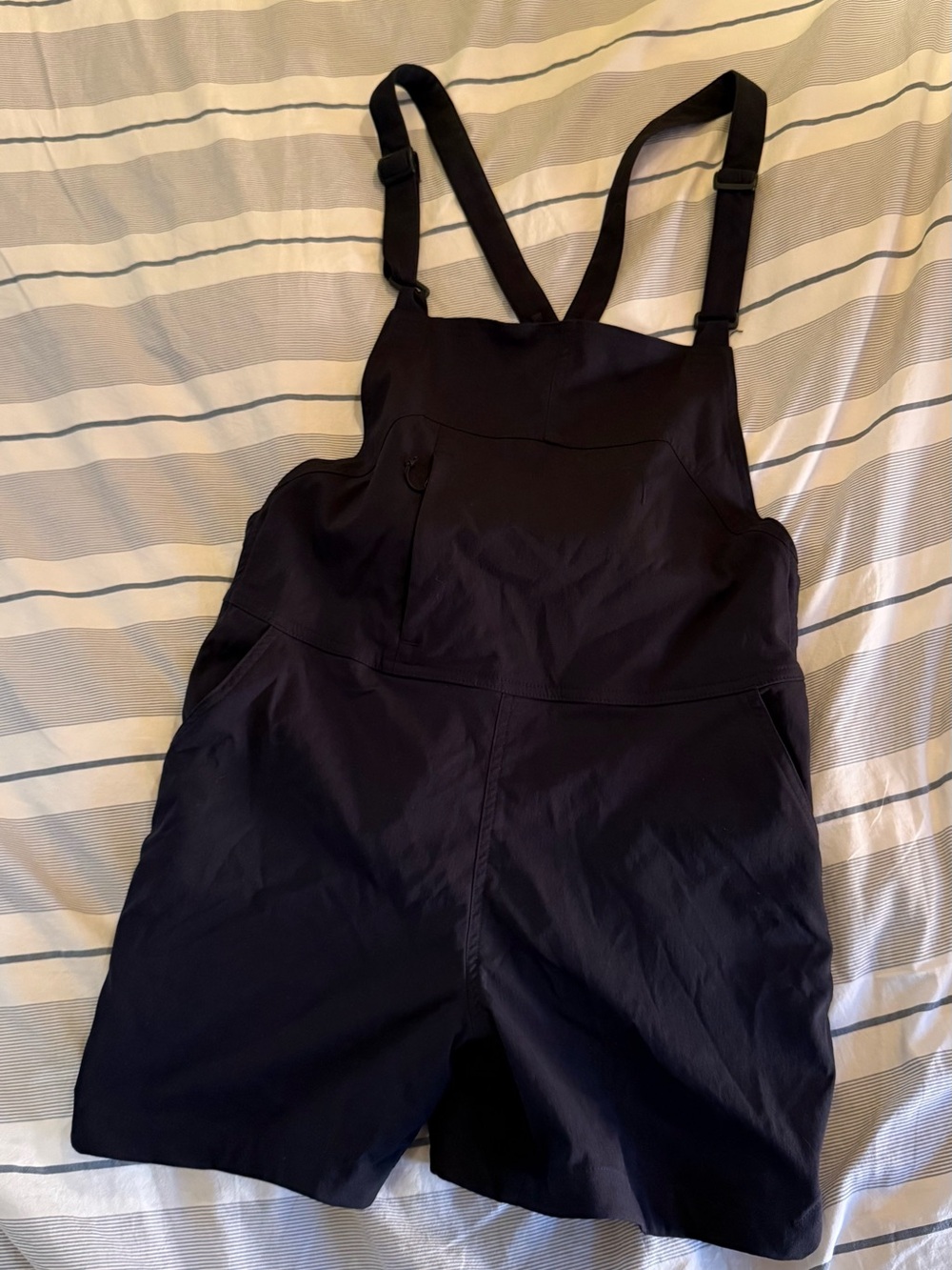 Women's Black Short Jumpsuit Overalls with Adjustable Straps